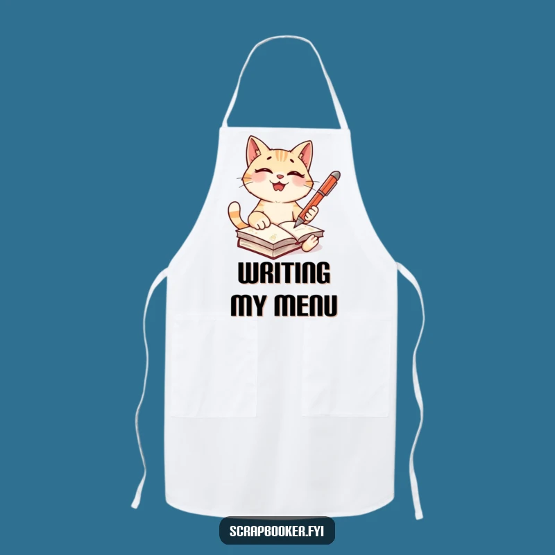 Funny Cat Writer Apron - Cook Up Stories with a Smile