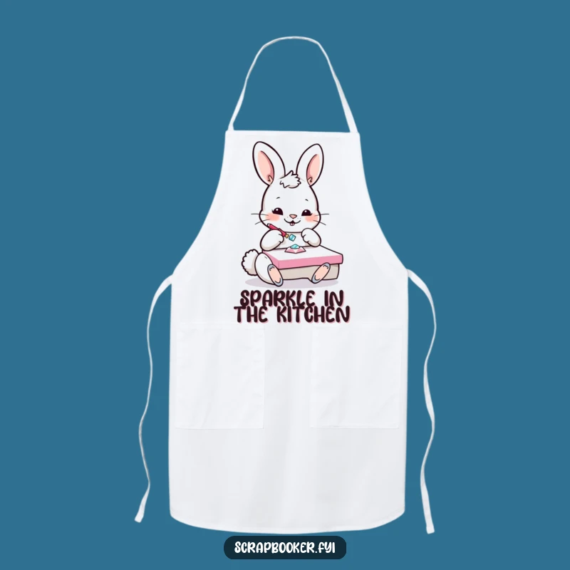 Funny Bunny Crafting Apron: Playful Gem Bunny, Perfect for DIY Sessions