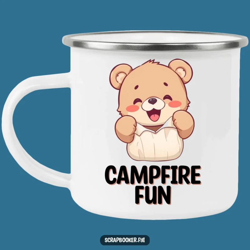 Funny Bear Cub Camping Mug: Ripping Paper & Outdoor Fun Gift