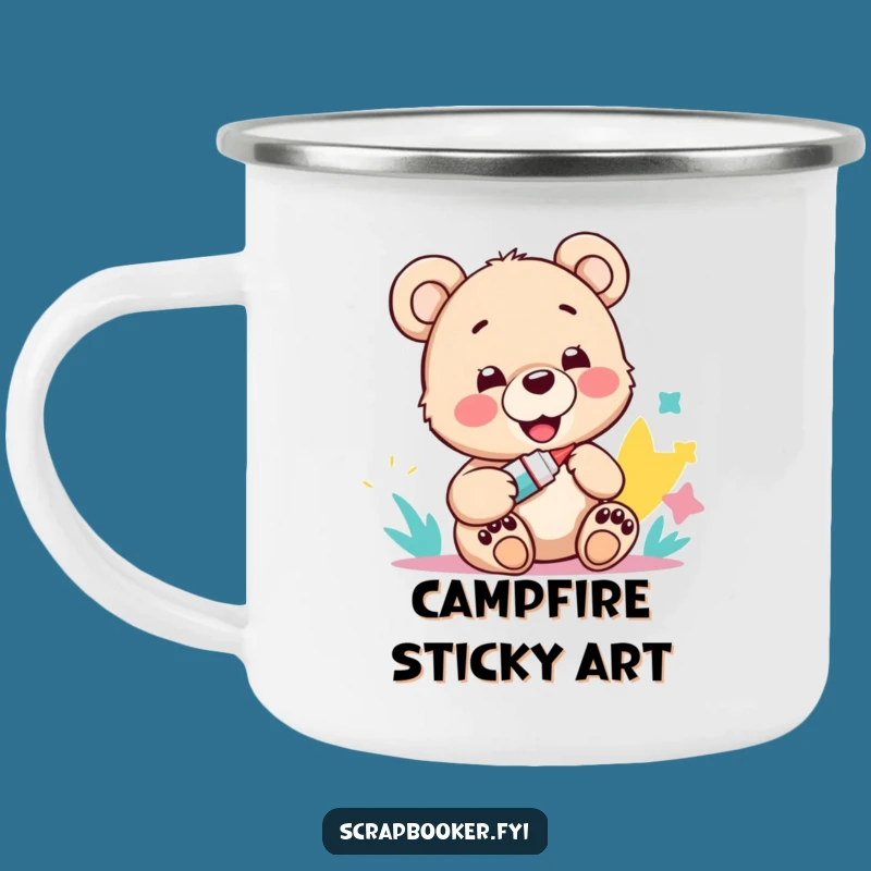 Funny Bear Cub Craft Camping Mug: Adventure with Artistic Flair