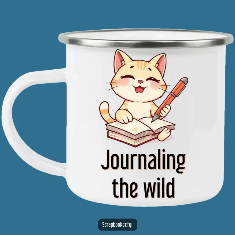 Funny Cat Writer Camping Mug - Fuel Your Adventures with Words