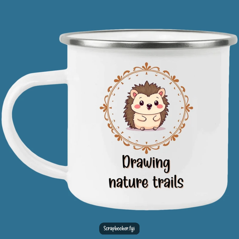 Funny Hedgehog Artist Camping Mug - Fuel Your Adventures with Art