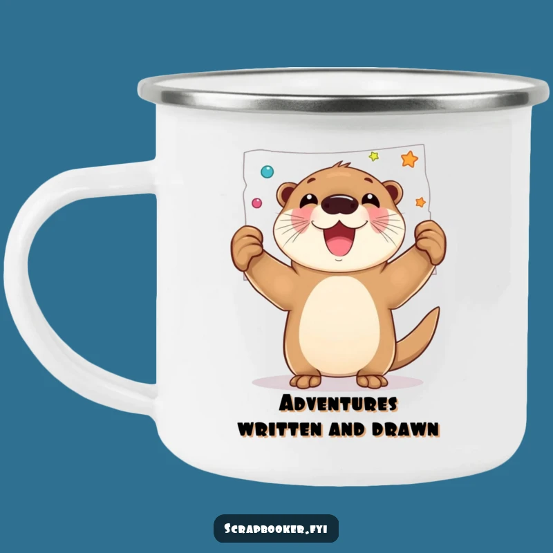 Funny Otter Art Page Camping Mug: Artful Adventures Await