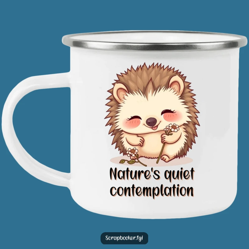 Funny Hedgehog Campfire Mug: Giggling Art Creation for Outdoor Adventures
