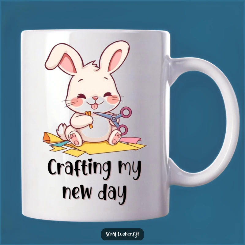 Funny Bunny Craft Mug: Cheerful Paper Cutting Gift for Artists
