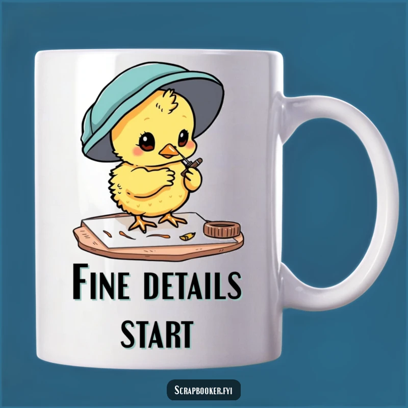 Funny Chick Crafter Mug - Detail-Oriented Humor for Card Makers