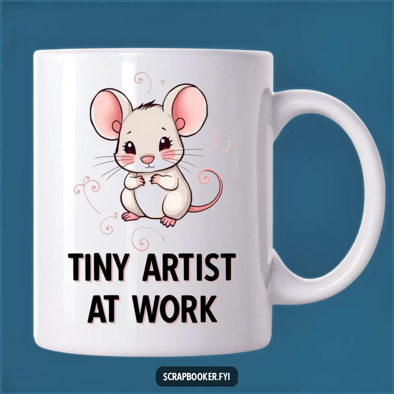 Funny Mouse Art Mug: Meticulous Swirl Design for Creative Gifts