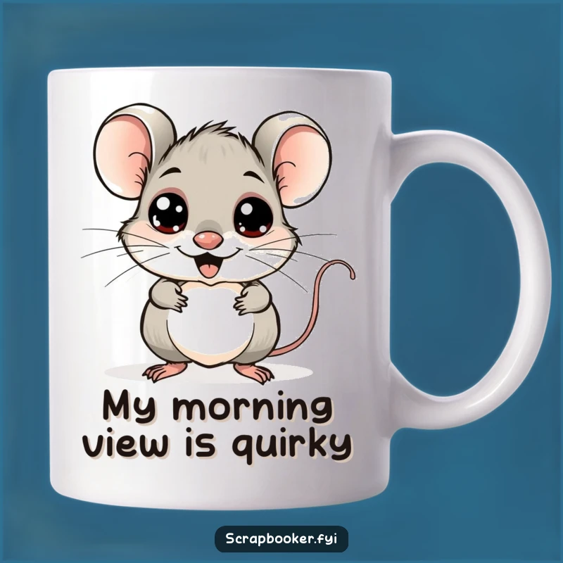 Funny Mouse Googly Eyes Mug: Cheerful Art Creation Gift for Humor Lovers