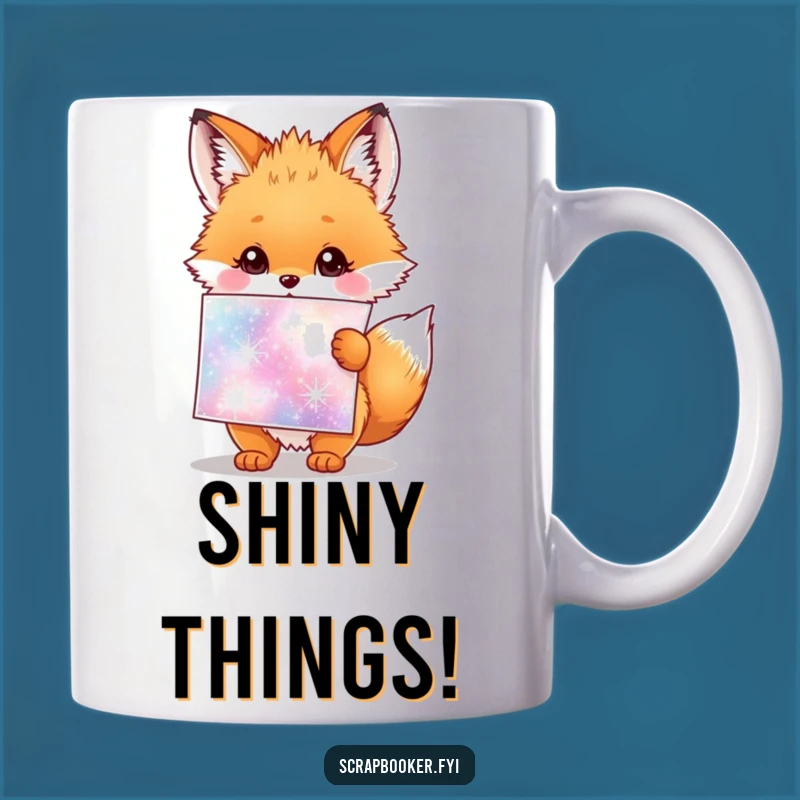 Funny Fox Cub Mug: Sparkly Stickers & Joy, Adorable Gift for Kids