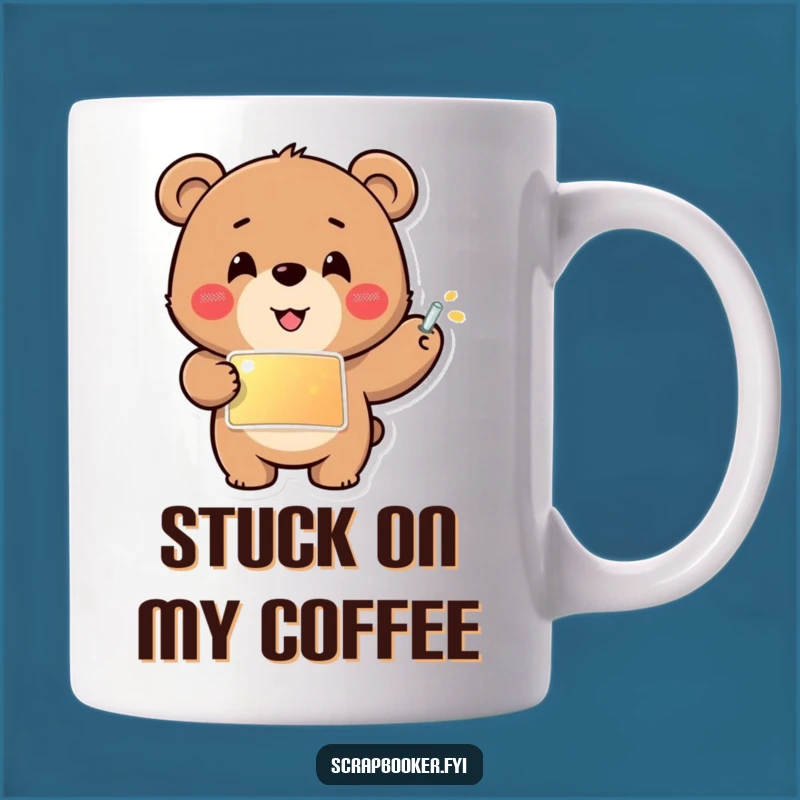Funny Bear Sticker Mug: Adorable Crafting Companion for a Whimsical Gift