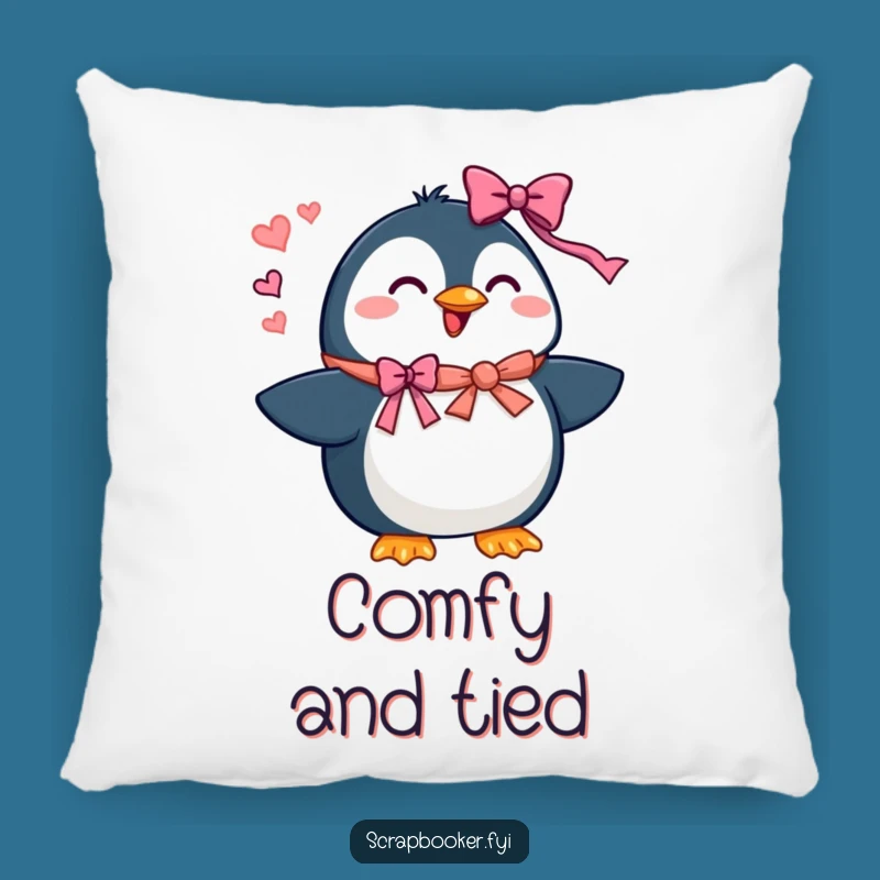 Funny Penguin Decorator Pillow - Comfy Festive Accent