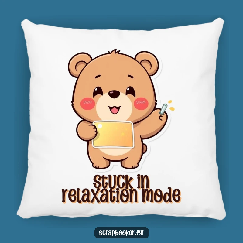 Cute Funny Bear Sticker Pillow: Add a Touch of Whimsy to Your Decor