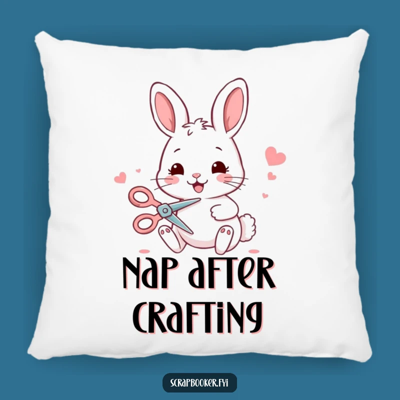 Funny Bunny Crafting Pillow: Cute & Comfy Accent for Your Creative Corner!