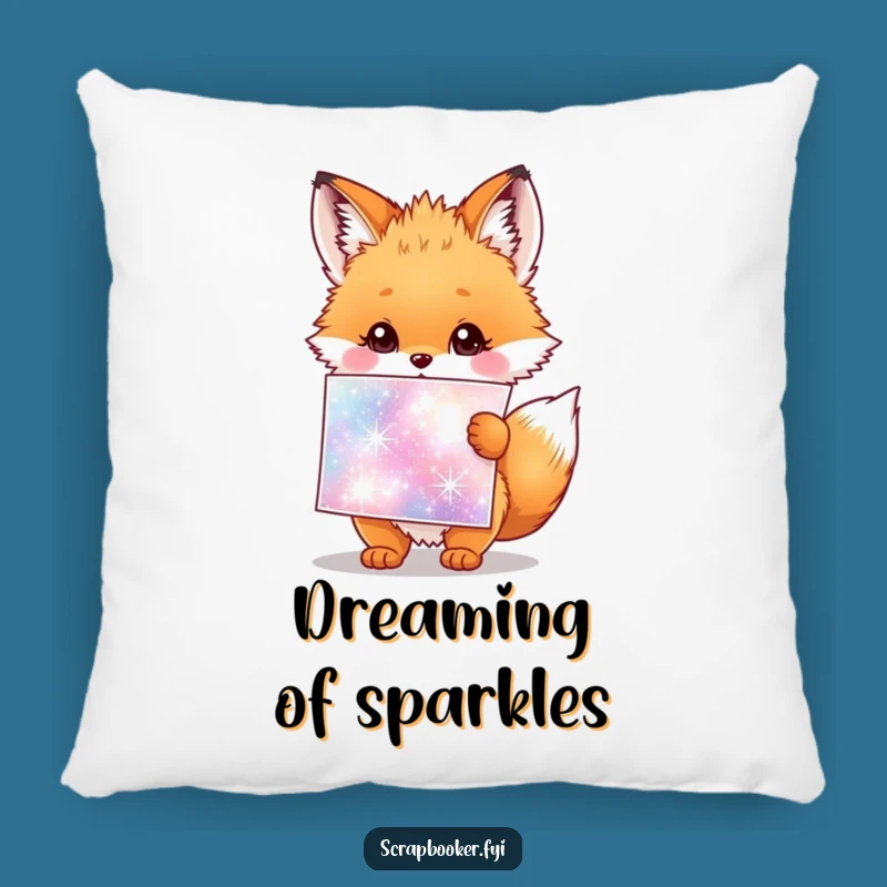 Funny Fox Cub Pillow: Sparkly Stickers & Joy, Cozy Comfort & Gift