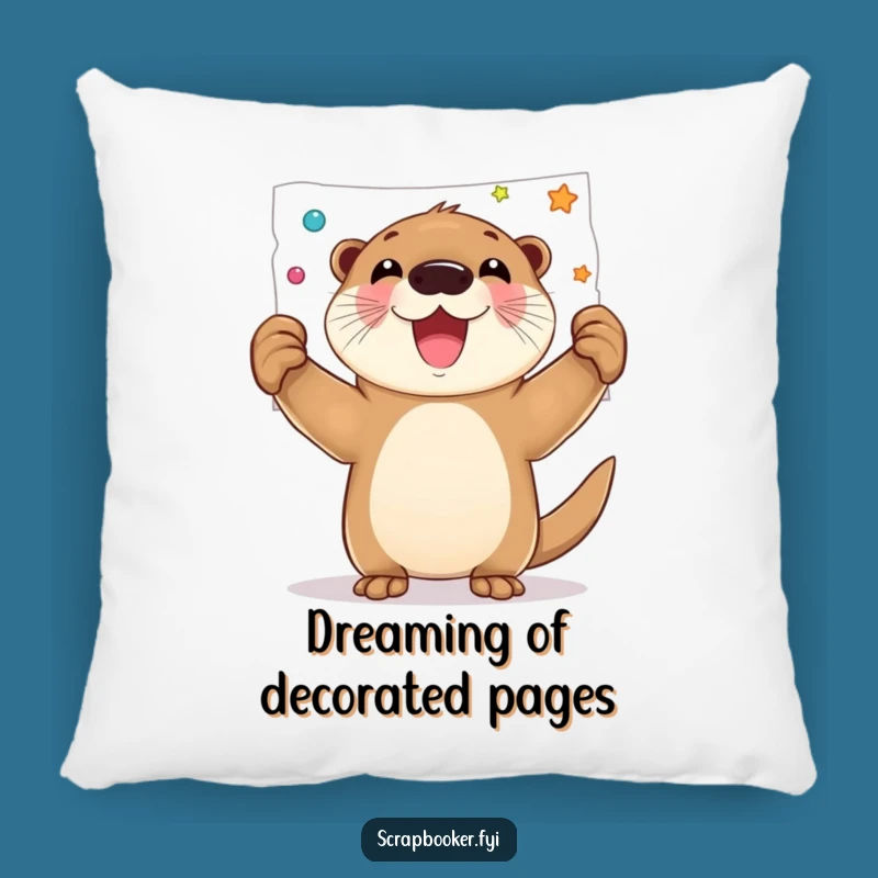 Funny Otter Art Page Pillow: Comfort and Creative Cheer