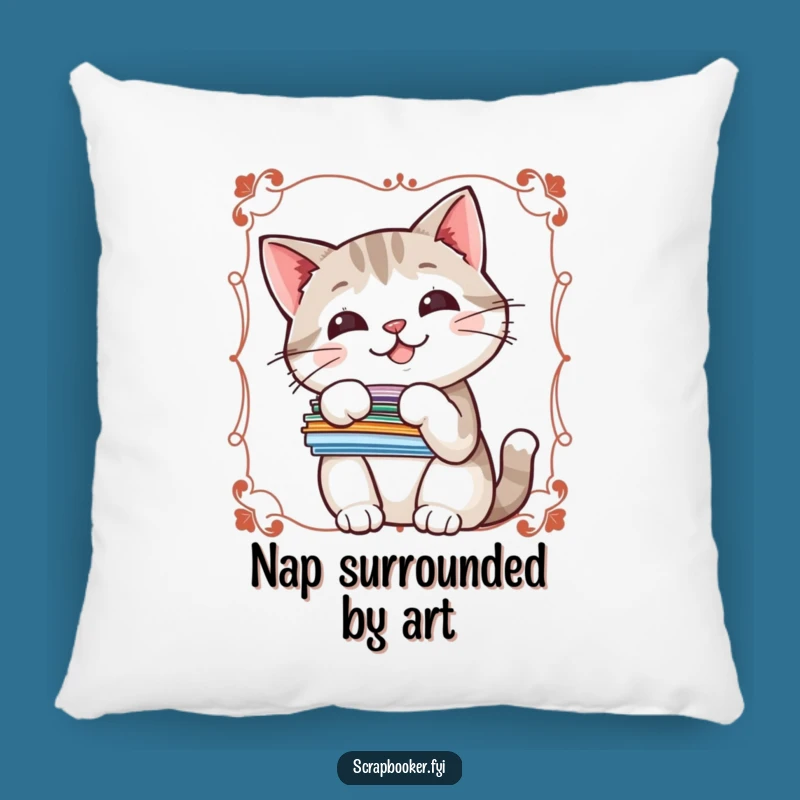 Funny Sticker Cat Pillow: Cozy Up with Feline Fun