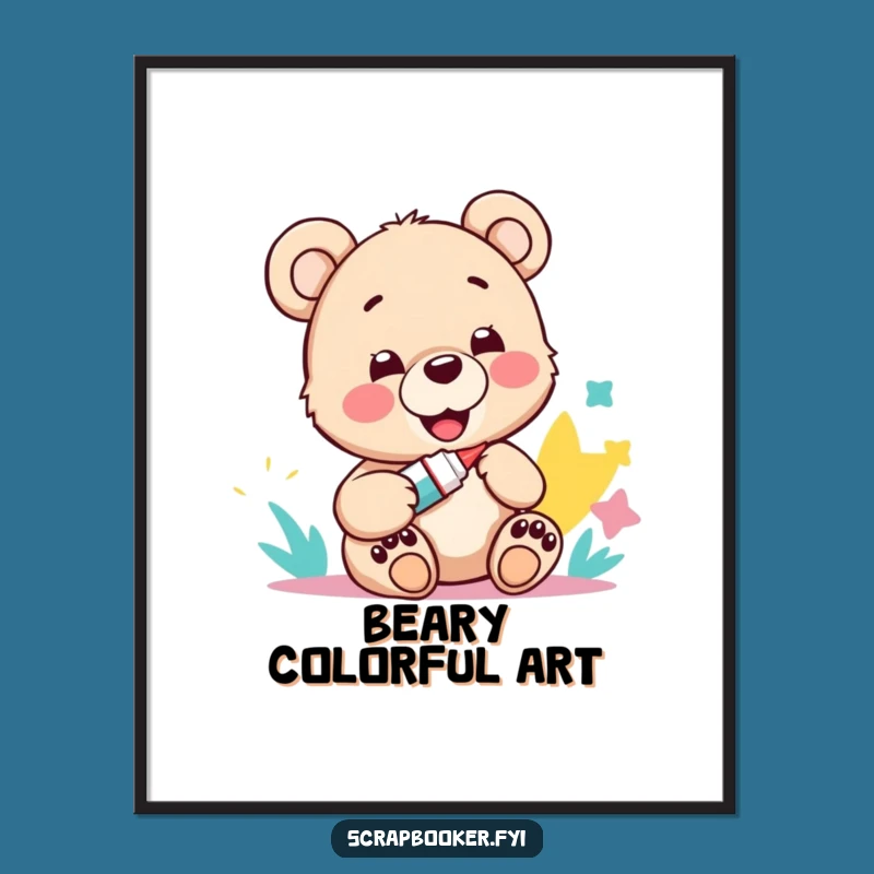 Funny Bear Cub Craft Digital Print: Instant Artistic Joy