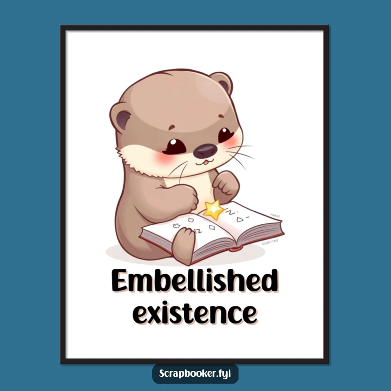 Funny Otter Digital Art: Cute Crafting Creation, Instant Whimsy, Perfect Funny Gift