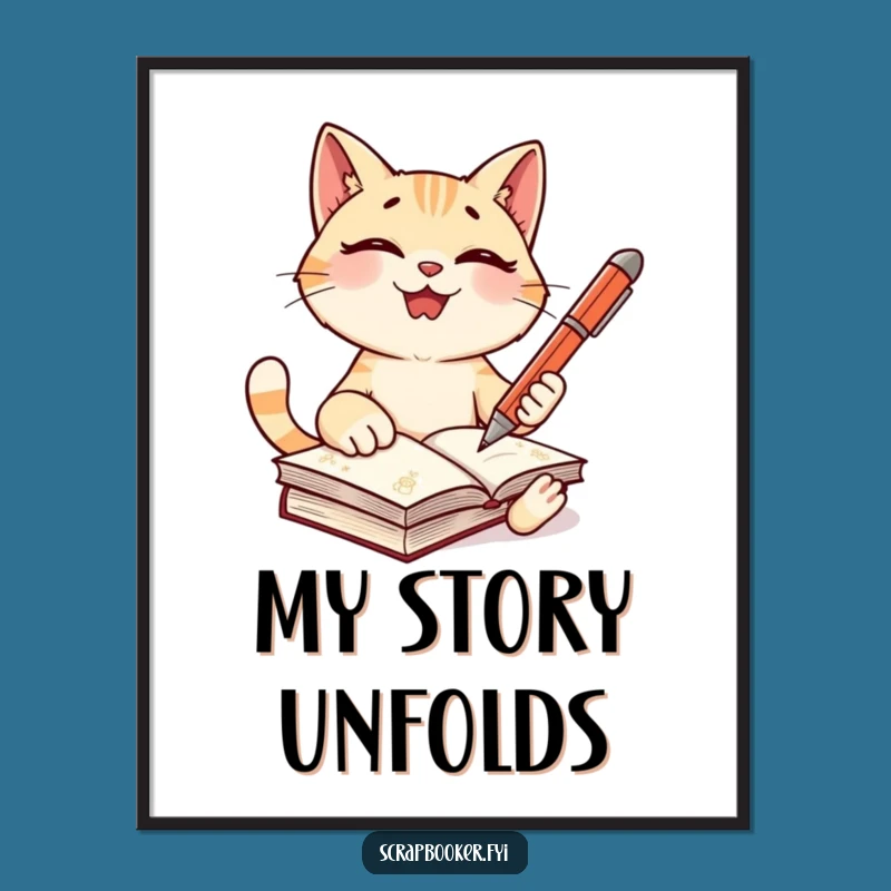 Funny Cat Writer Digital Art - Instant Inspiration for Your Space