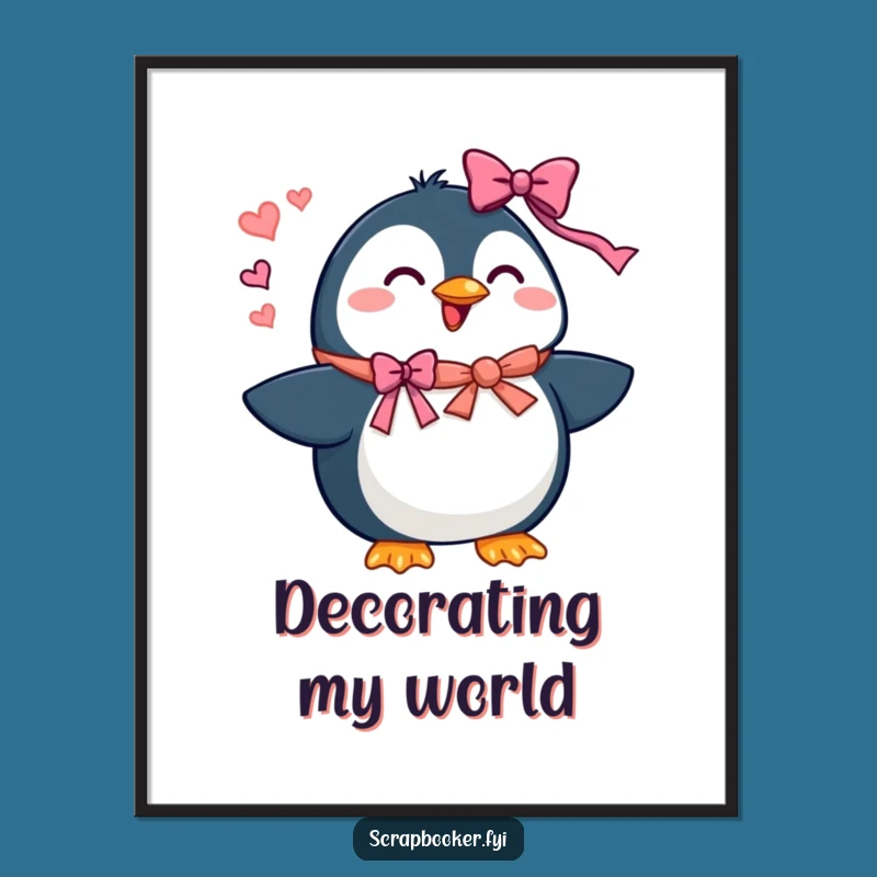 Funny Penguin Decorator Digital Art - Instant Festive Cheer