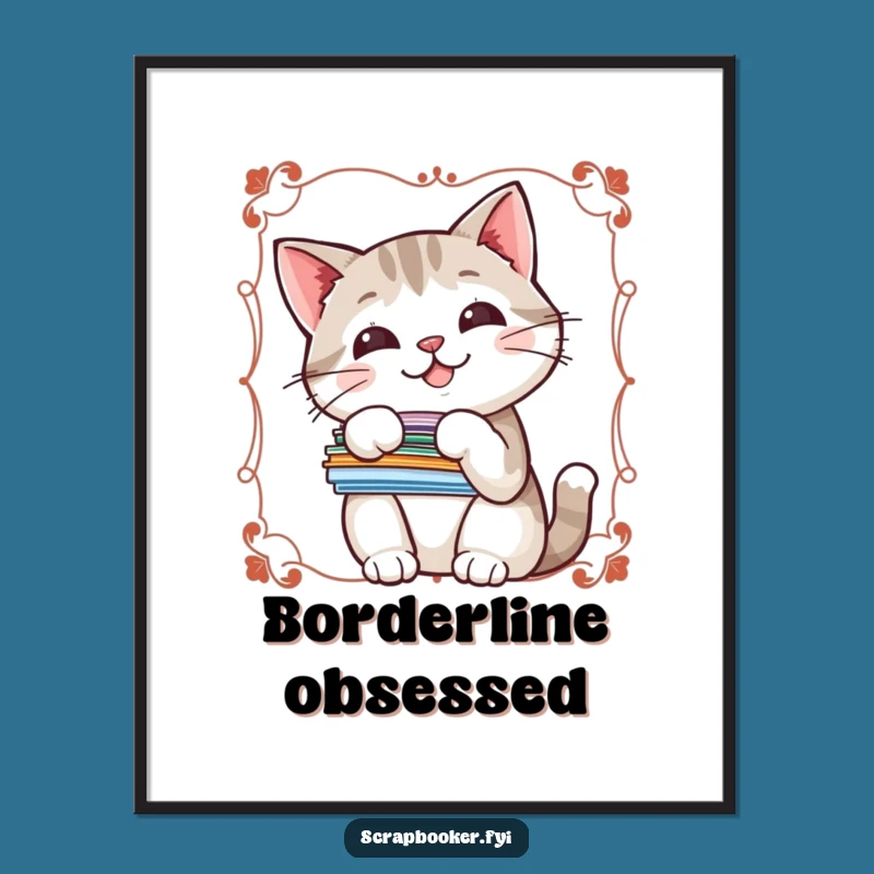 Funny Sticker Cat Digital Print: Instant Feline Fun for Your Walls