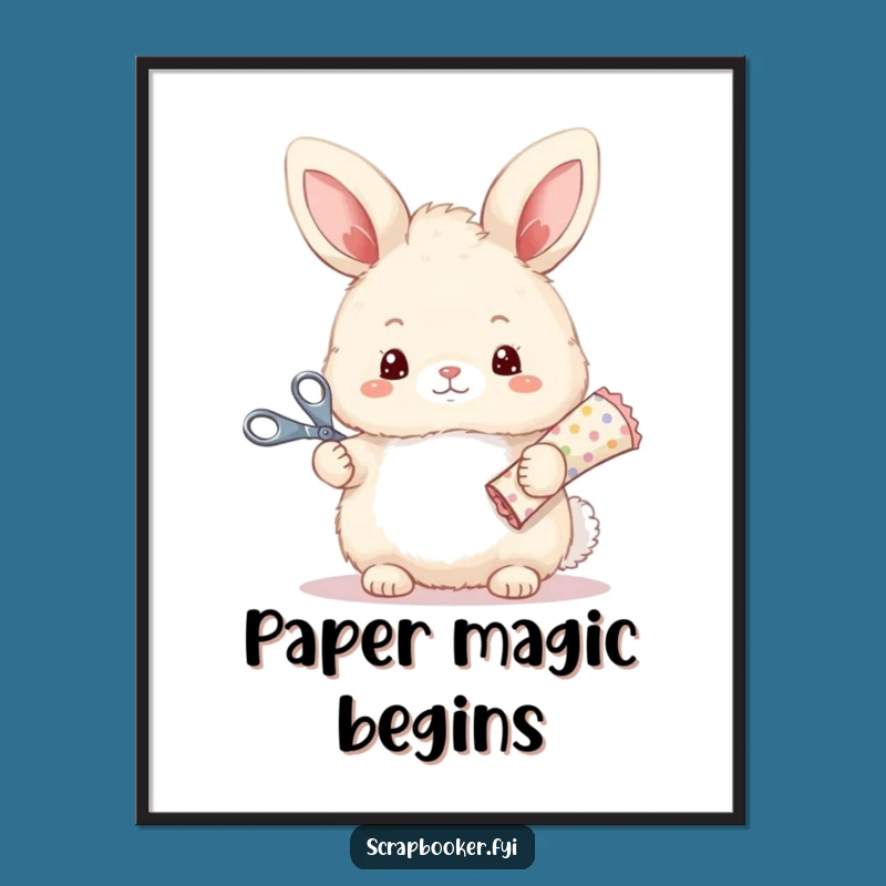 Funny Bunny Craft Digital Print: Instant DIY Decor