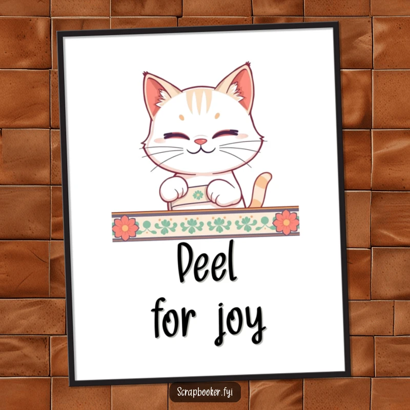 Funny cat tape digital art print showing a smirking cat, perfect for instant wall decor and as a funny gift.