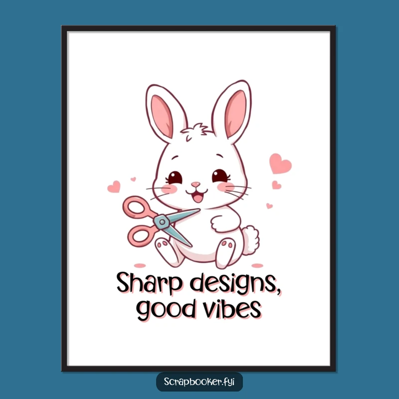 Funny Bunny Crafting Digital Print: Instant Whimsy for Your Walls!