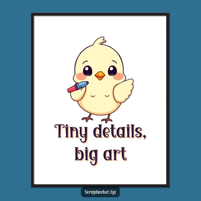 Funny Bird Detail Digital Art: Instant Whimsical Decor