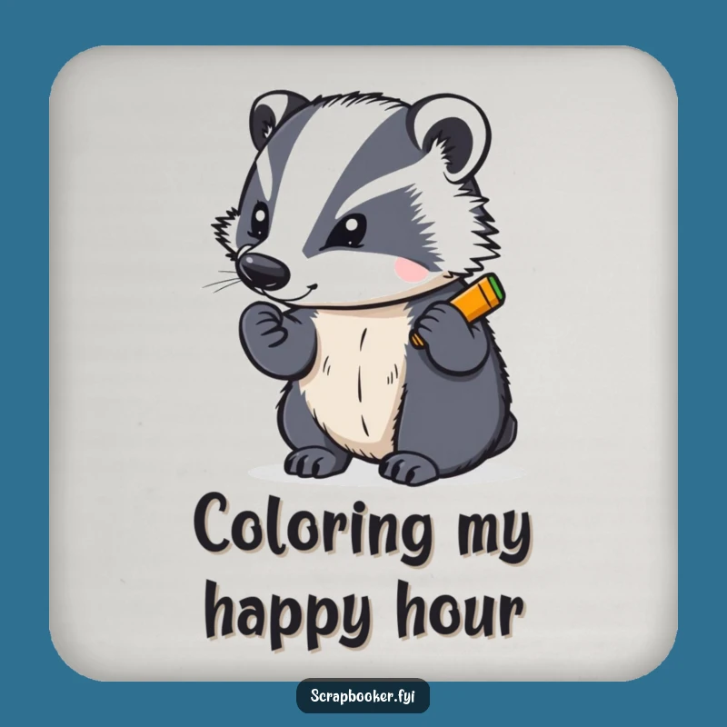Funny Badger Art Coaster Set: Protect Surfaces with Artistic Flair