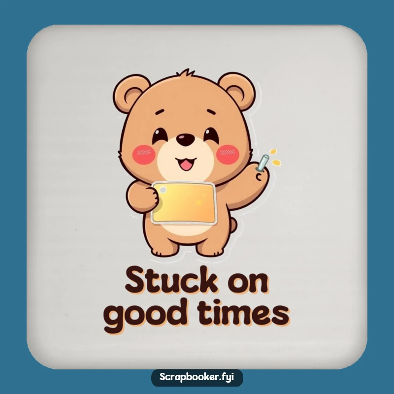 Funny Bear Sticker Coaster Set: Protect Surfaces with Artistic Flair