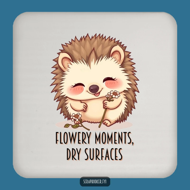 Funny Hedgehog Drink Coaster: Giggling Art Protection for Tables