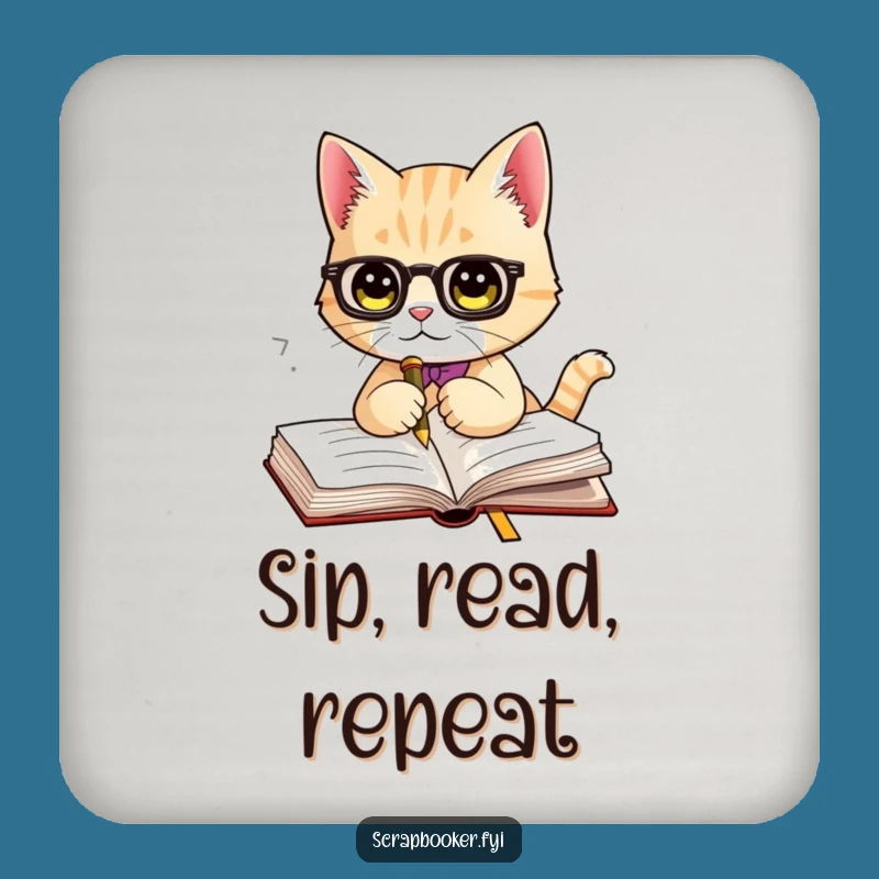 Funny Cat Coaster: Fancy Bookmark Protection for Tables