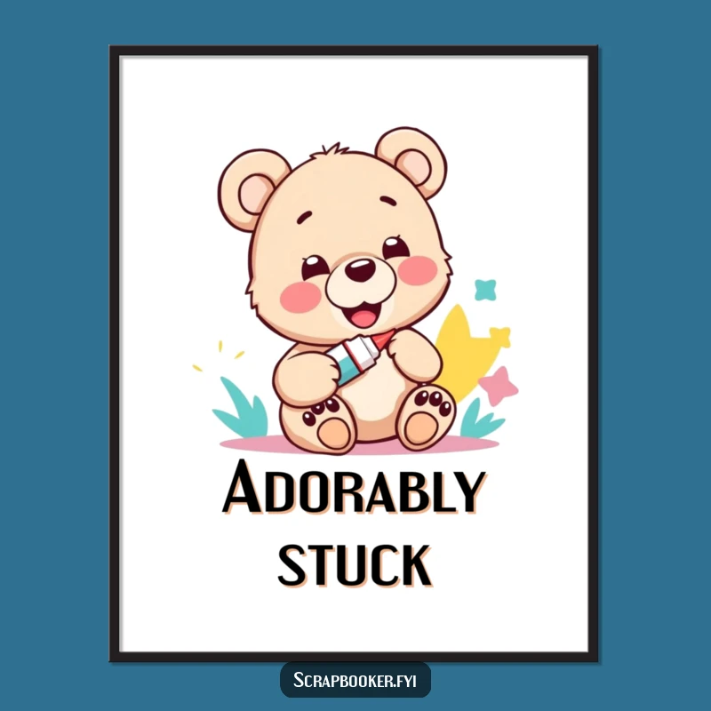 Funny Bear Cub Craft Poster: Decorate Your Space with Artistic Joy