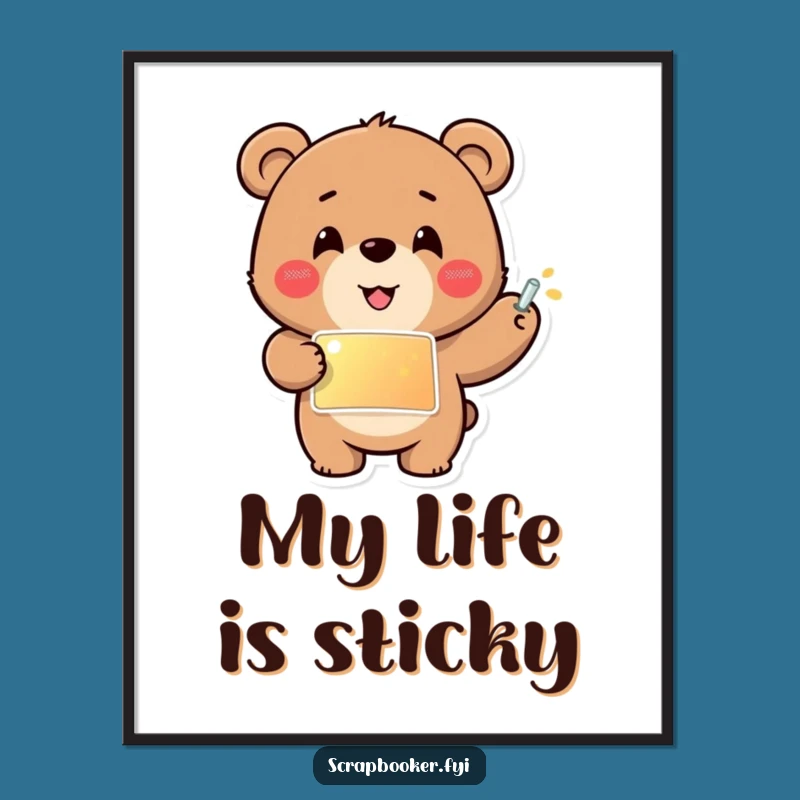 Funny Bear Sticker Art Poster: Bring Whimsical Creativity to Your Walls