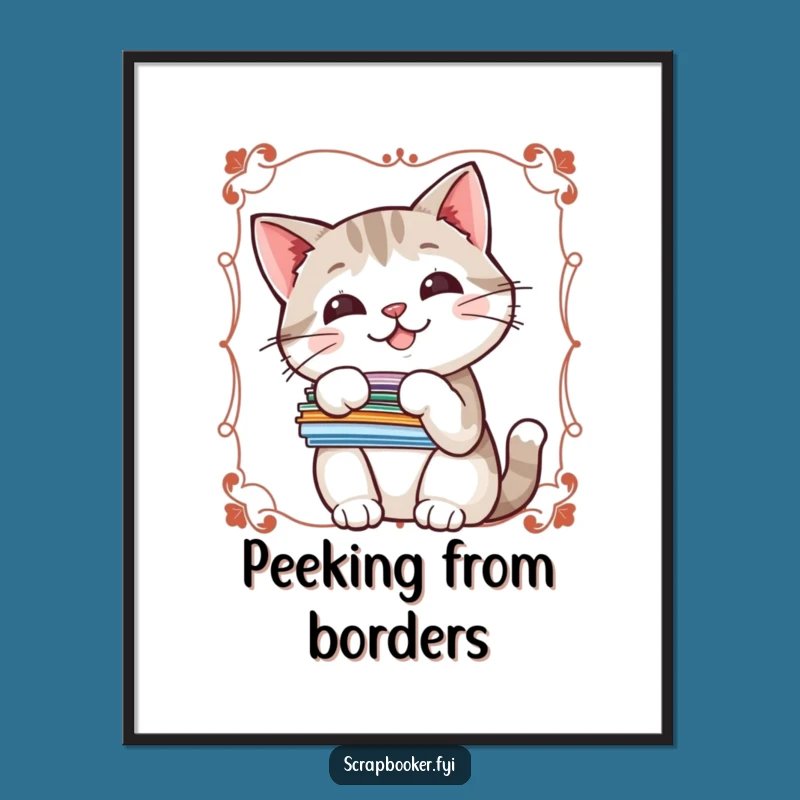 Funny Sticker Cat Poster: Decorate Walls with Playful Charm