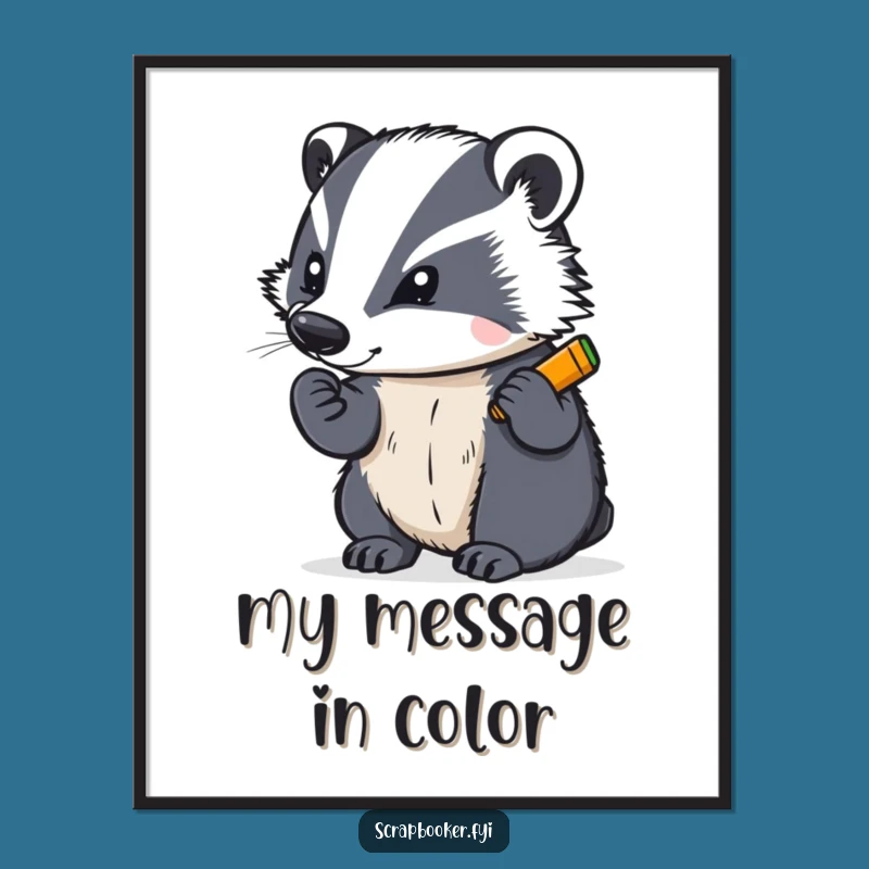 Funny Badger Art Poster: Bring Determined Creativity to Your Walls