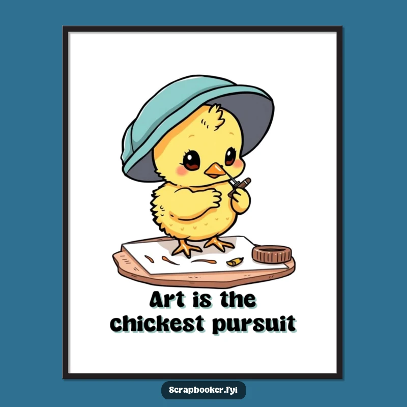Free Printable Chick Artist Wall Art - Curious Downloadable Detail Poster