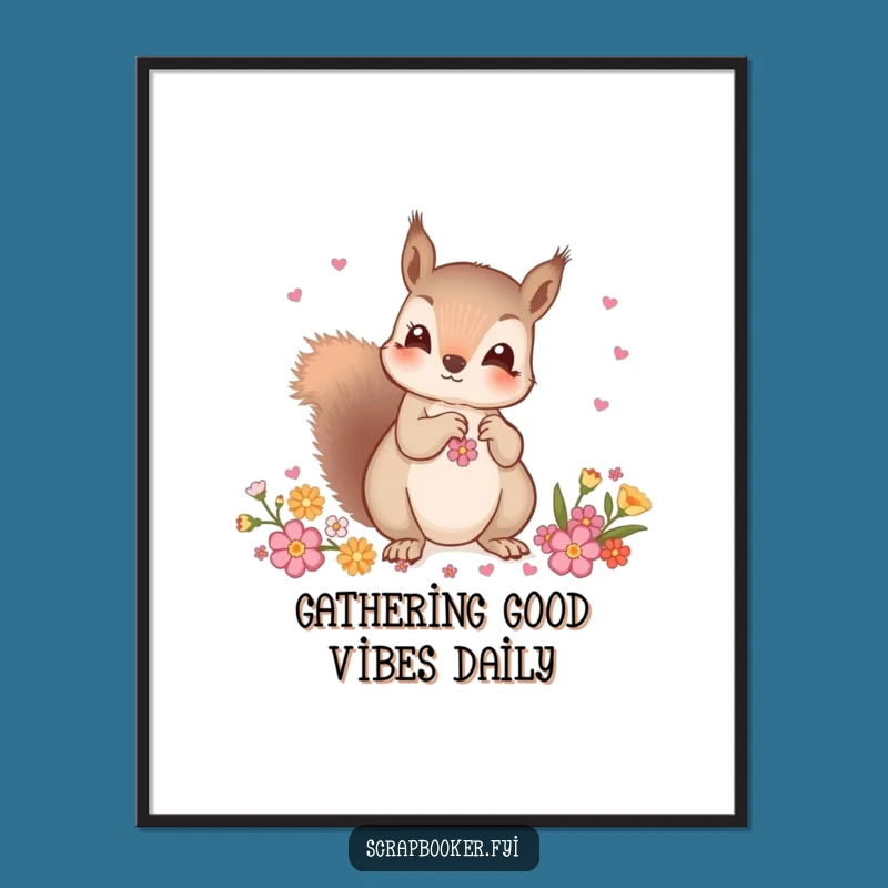 Funny Free Printable Wall Art: Squirrel's Decorating Fascination - Downloadable Style