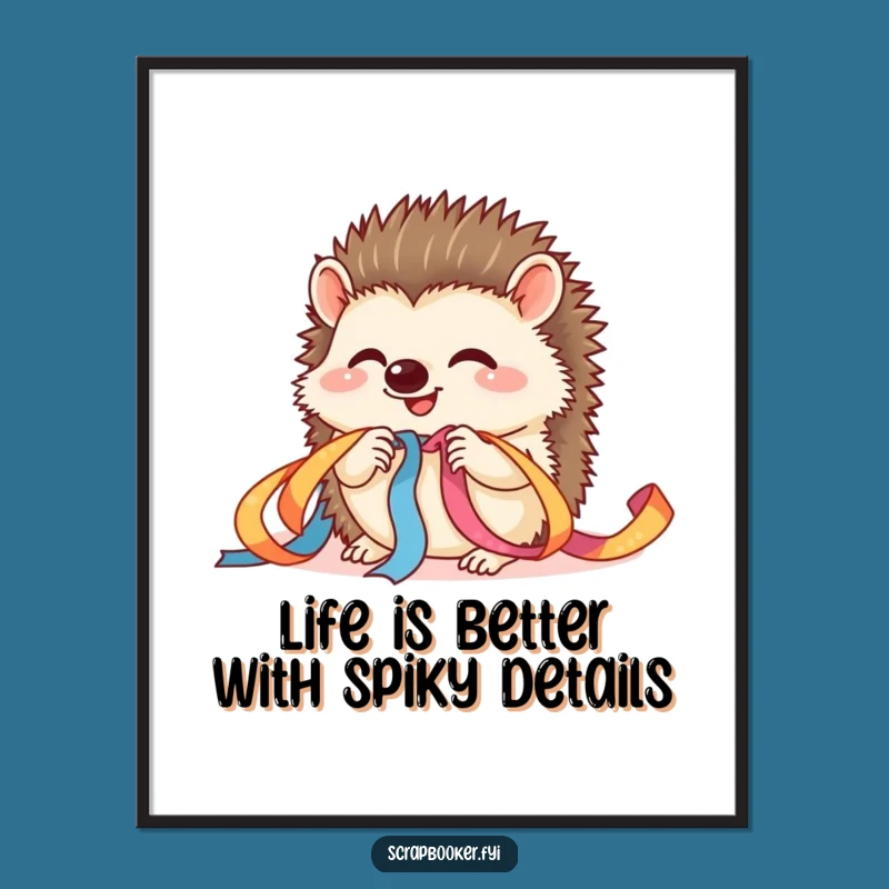Free Printable Wall Art: Funny Hedgehog Crafting Decor, Downloadable Quirky Art