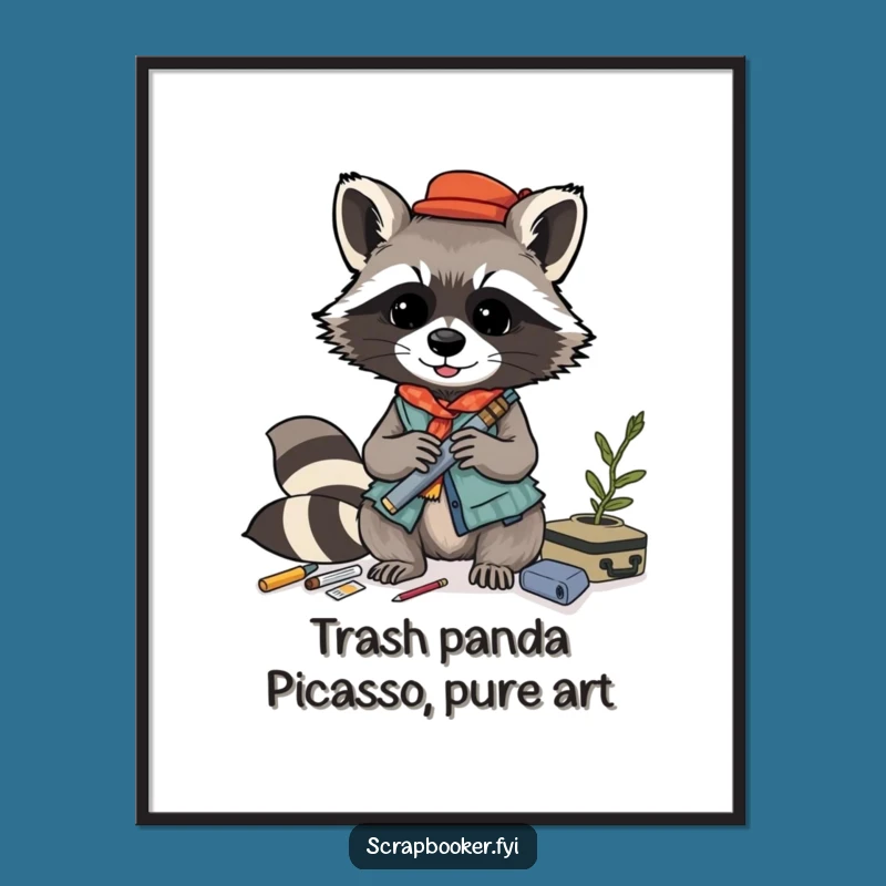 Funny Free Printable Wall Art: Raccoon Collage Art, Downloadable Decor!