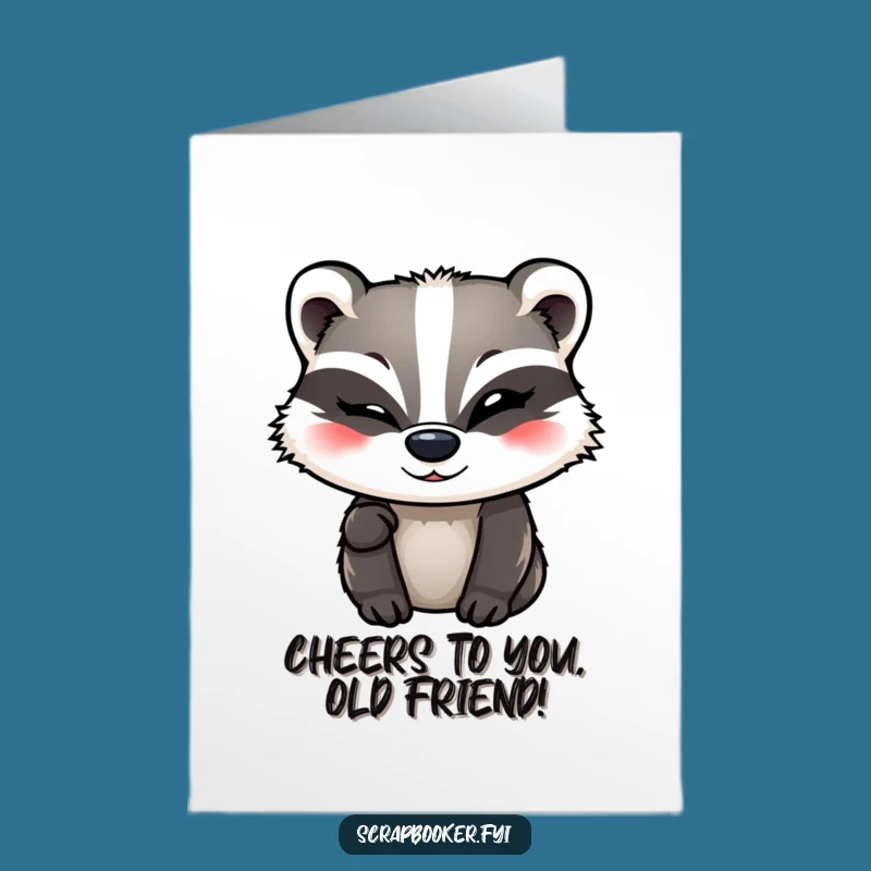 Free Printable Birthday Card: Badger's Witty Tape Art, Funny Downloadable Gift