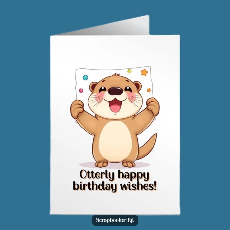 Free Printable Birthday Card: Joyful Otter's Funny DIY Celebration Gift