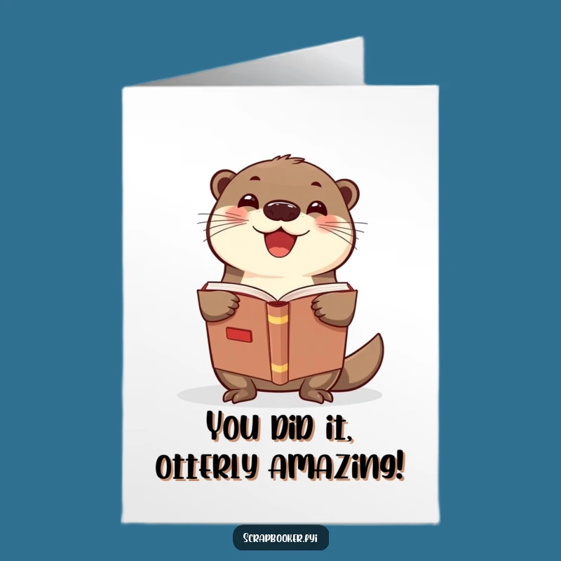 Free Printable Congrats Card: Happy Otter Scrapbook Pride, Downloadable DIY Celebration