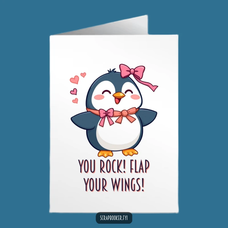 Free Printable Penguin Party Congratulations Card - Festive Downloadable Gift