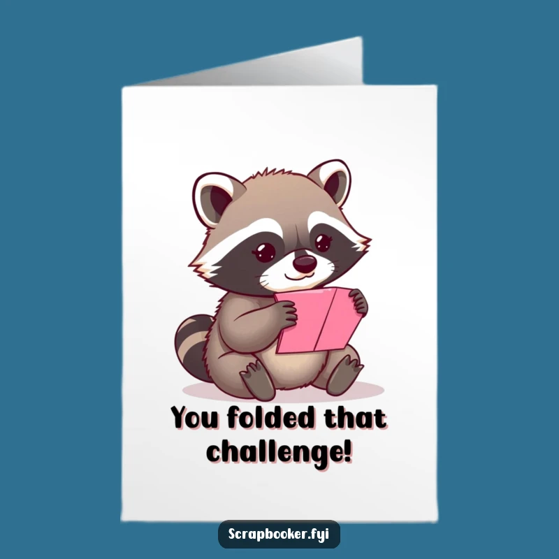 Free Printable Raccoon Congrats Card: Calm DIY Downloadable for Celebrating Achievements