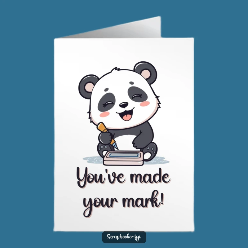 Free Printable Panda Congrats Card - Giggling Stamp Downloadable Gift
