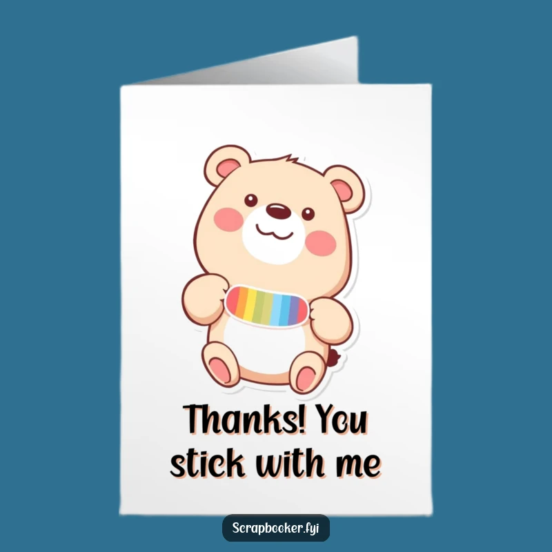 Free Printable Happy Bear Thank You Card - Sticker Delight Download