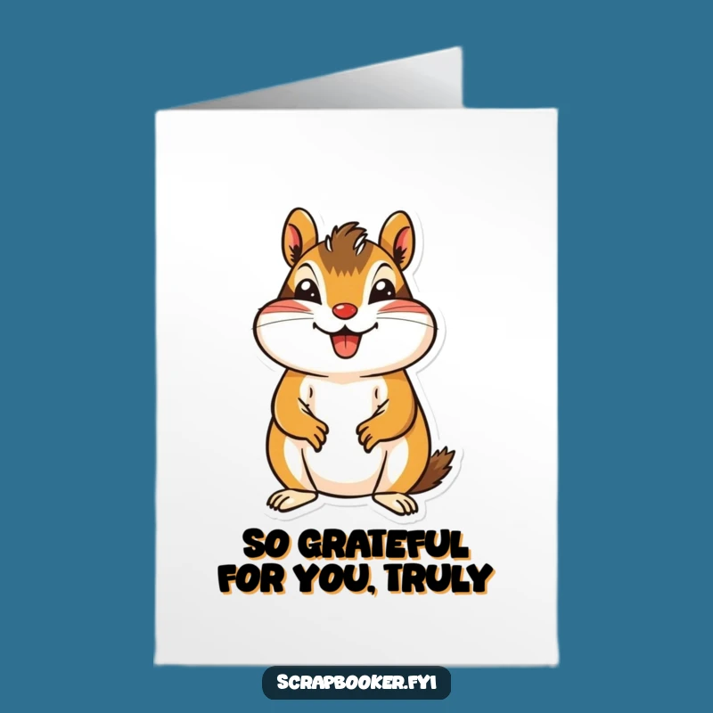 Free Printable Thank You Card: Chipmunk's Crafty Thanks, Funny Downloadable Gift