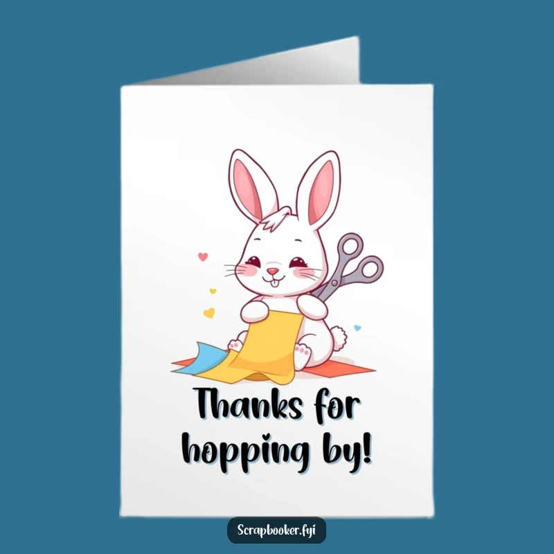Free Printable Thank You Card: Funny Rabbit's Crafty Gratitude - Downloadable